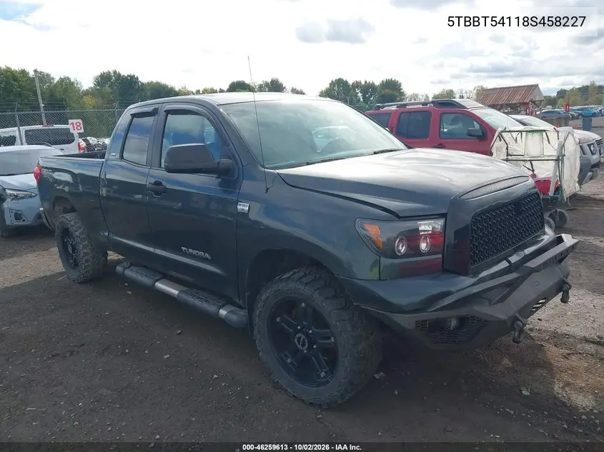 TOYOTA TUNDRA 2008, VIN 5TBBT54118S458227
