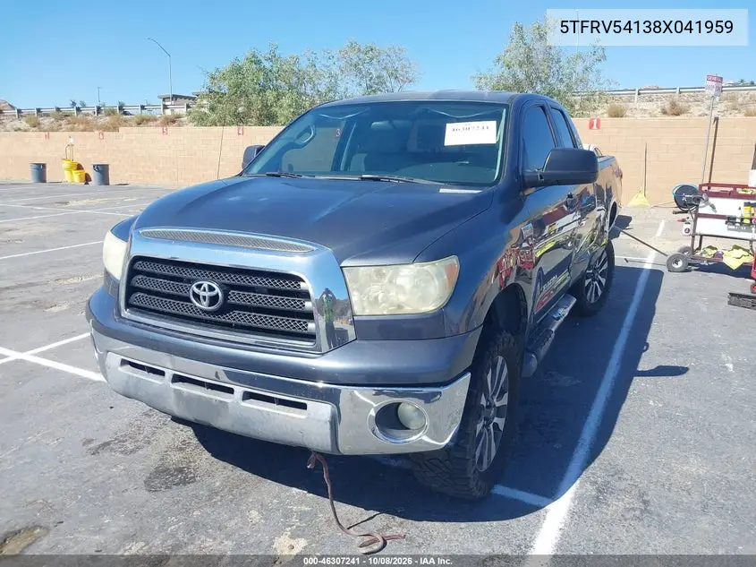 2008 TOYOTA TUNDRA VIN 5TFRV54138X041959 — фото 2