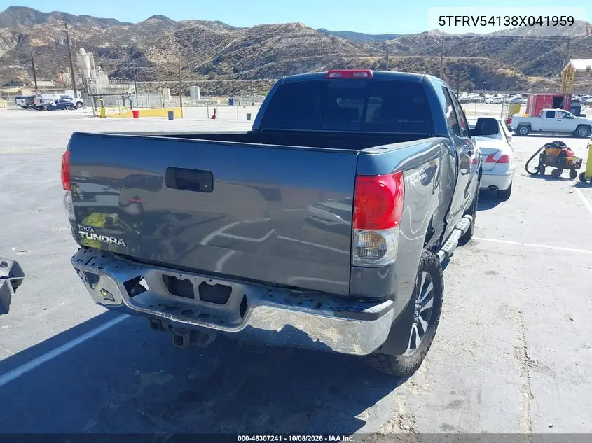 2008 TOYOTA TUNDRA VIN 5TFRV54138X041959 — фото 4