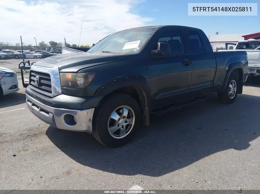 2008 TOYOTA TUNDRA VIN 5TFRT54148X025811 — фото 2