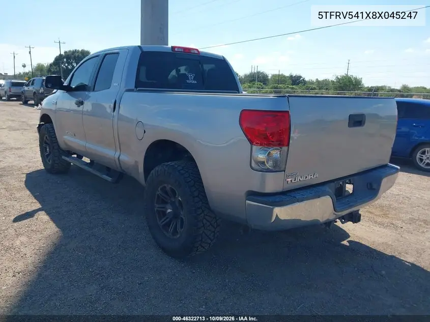 2008 TOYOTA TUNDRA VIN 5TFRV541X8X045247 — фото 3