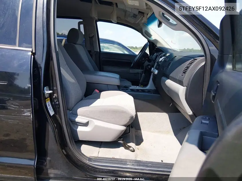 2010 TOYOTA TUNDRA VIN 5TFEY5F12AX092426 — фото 5