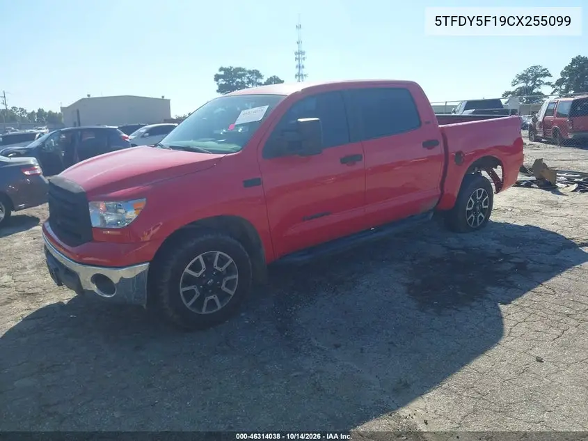 2012 TOYOTA TUNDRA VIN 5TFDY5F19CX255099 — фото 2