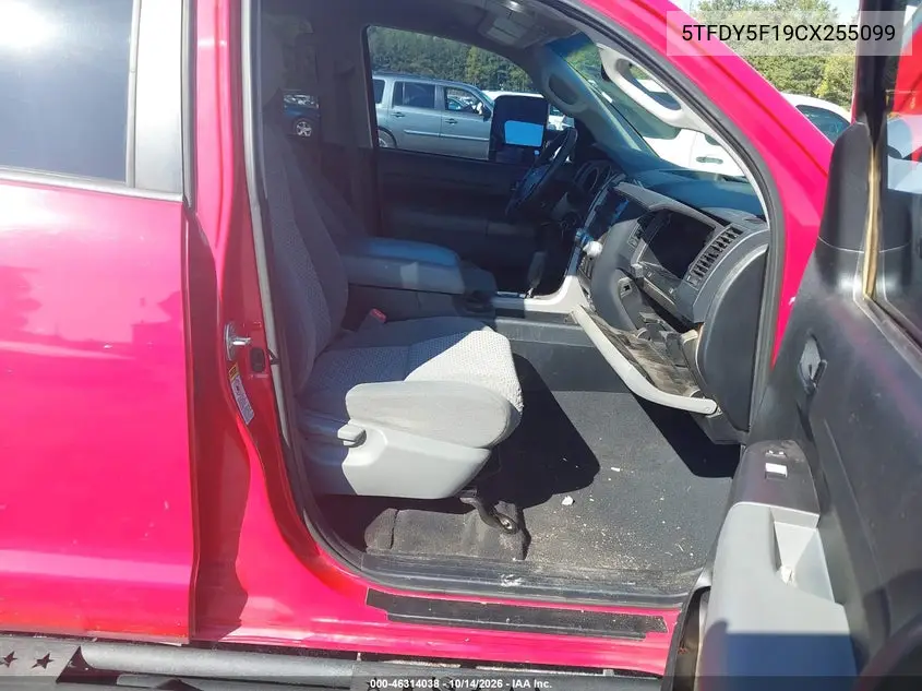 2012 TOYOTA TUNDRA VIN 5TFDY5F19CX255099 — фото 5
