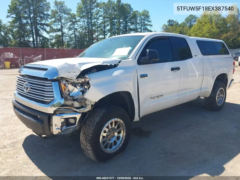 2014 TOYOTA TUNDRA VIN 5TFUW5F18EX387540 — фото 2