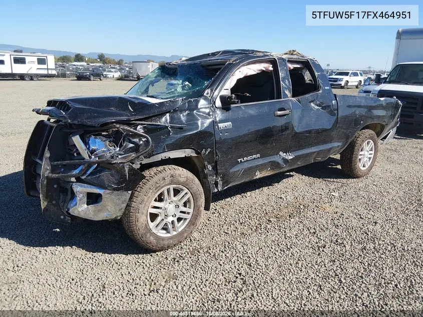 2015 TOYOTA TUNDRA VIN 5TFUW5F17FX464951 — фото 2