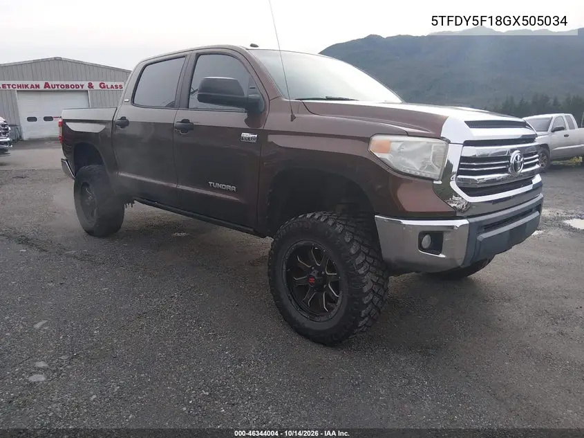 TOYOTA TUNDRA 2016, VIN 5TFDY5F18GX505034