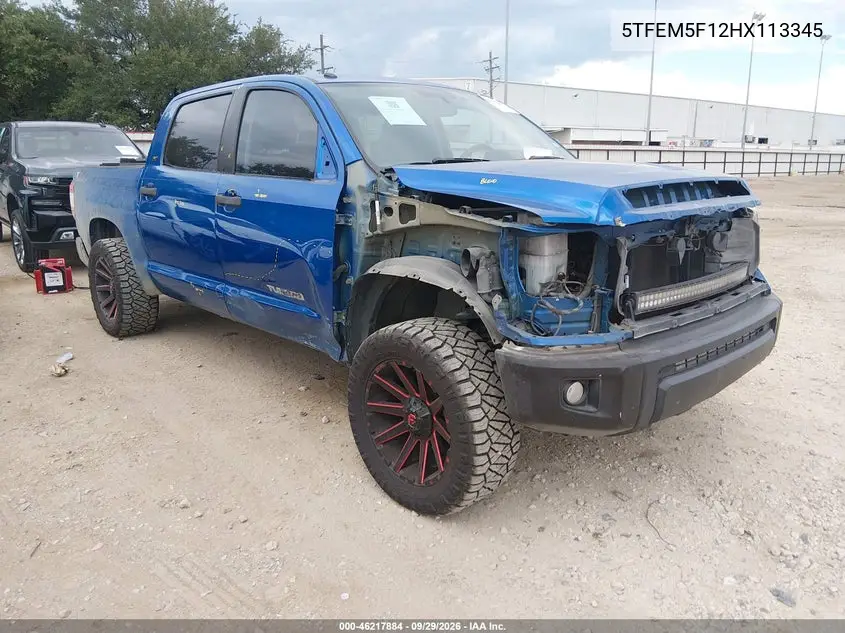 TOYOTA TUNDRA 2017, VIN 5TFEM5F12HX113345