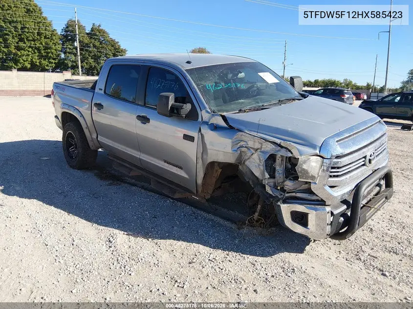 TOYOTA TUNDRA 2017, VIN 5TFDW5F12HX585423