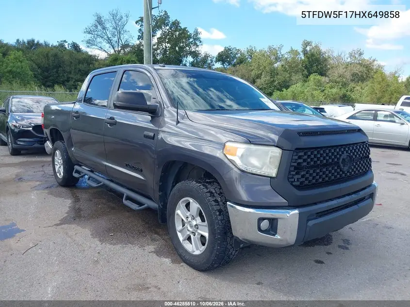 TOYOTA TUNDRA 2017, VIN 5TFDW5F17HX649858