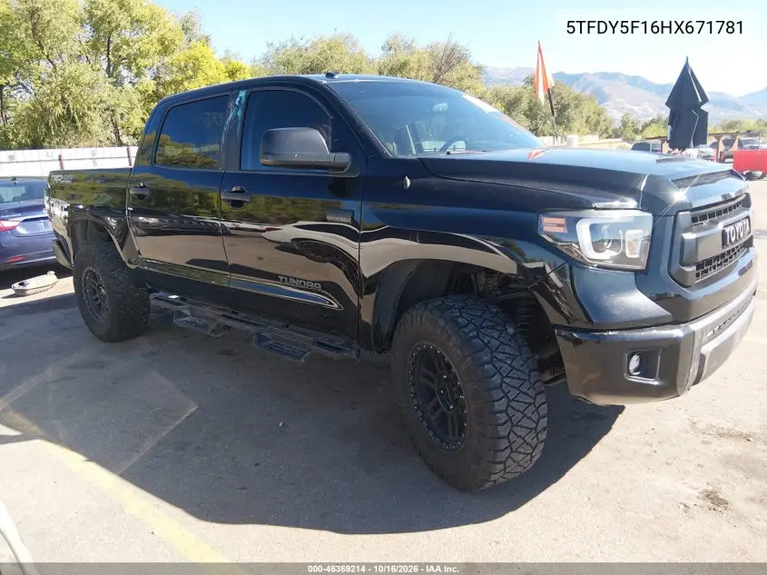 TOYOTA TUNDRA 2017, VIN 5TFDY5F16HX671781
