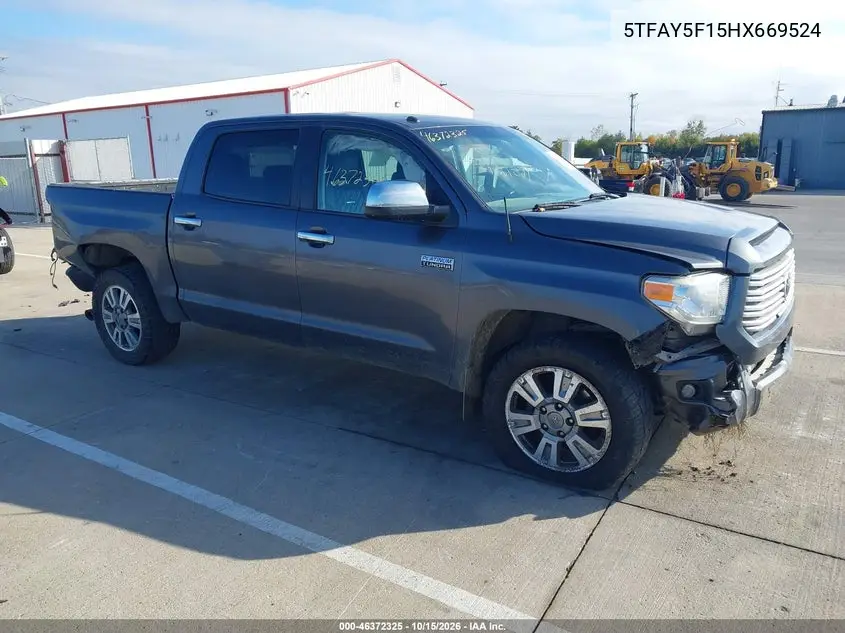 TOYOTA TUNDRA 2017, VIN 5TFAY5F15HX669524