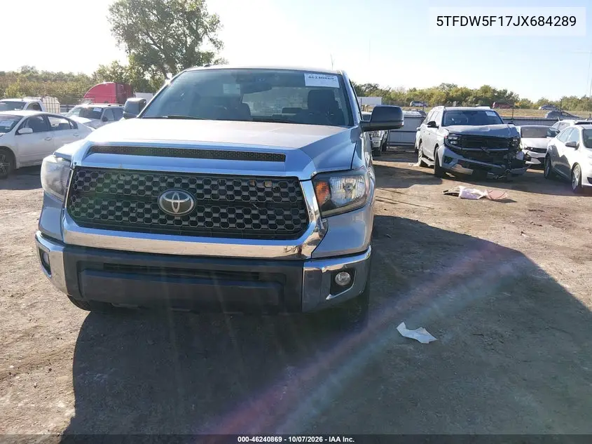 2018 TOYOTA TUNDRA VIN 5TFDW5F17JX684289 — фото 2