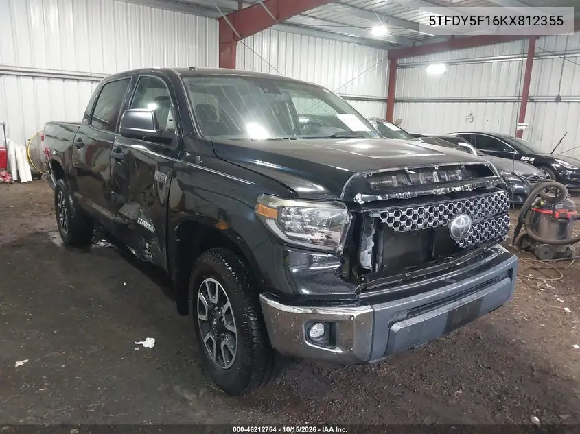 TOYOTA TUNDRA 2019, VIN 5TFDY5F16KX812355