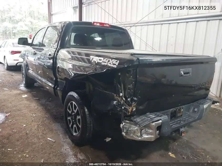 2019 TOYOTA TUNDRA VIN 5TFDY5F16KX812355 — фото 3