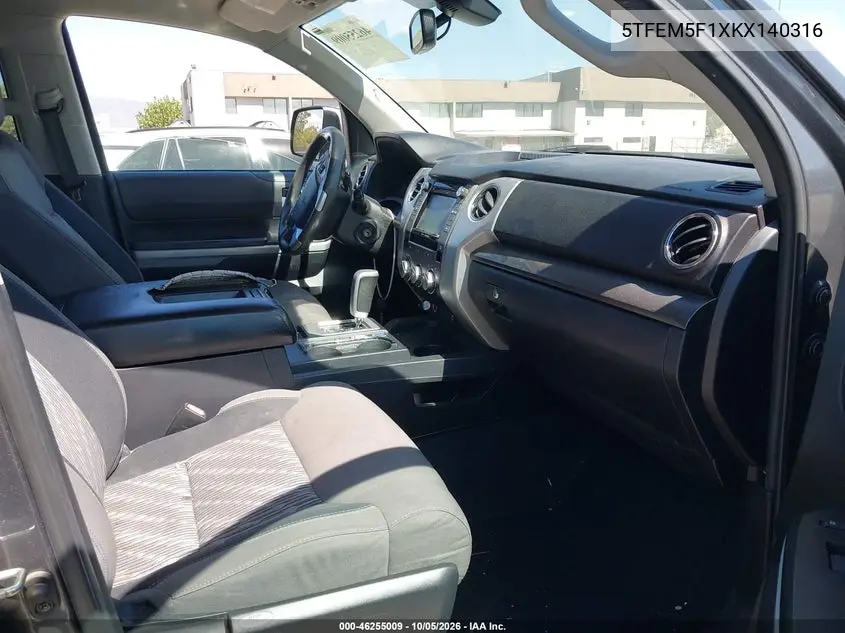 2019 TOYOTA TUNDRA VIN 5TFEM5F1XKX140316 — фото 5
