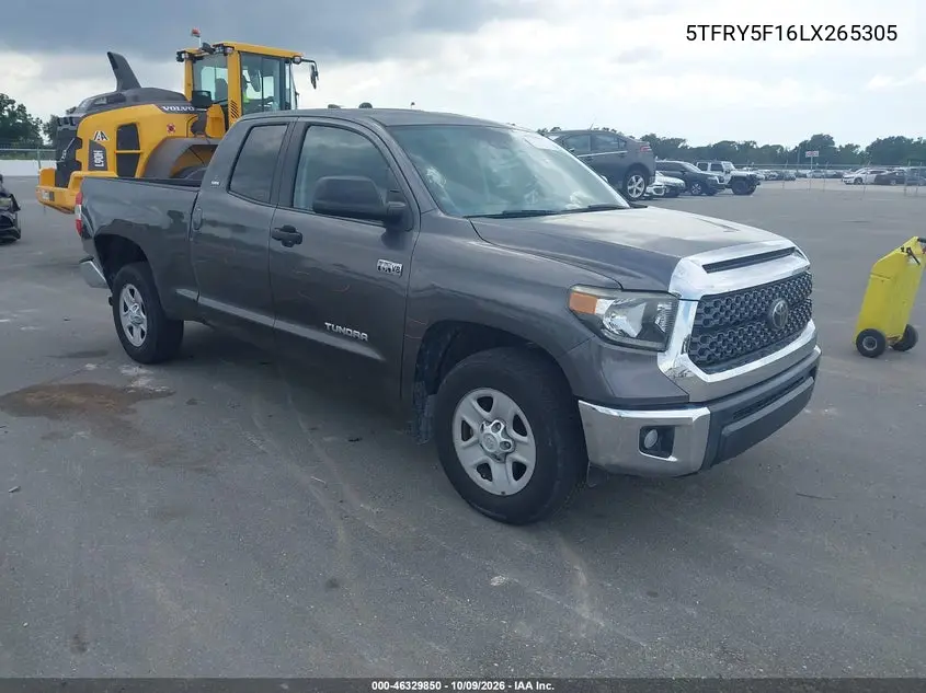TOYOTA TUNDRA 2020, VIN 5TFRY5F16LX265305