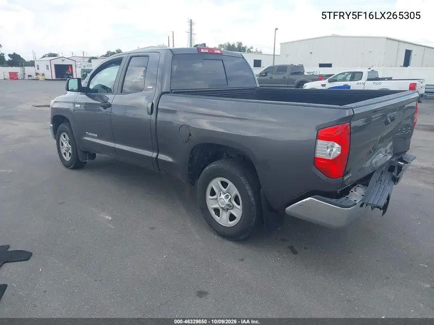 2020 TOYOTA TUNDRA VIN 5TFRY5F16LX265305 — фото 3