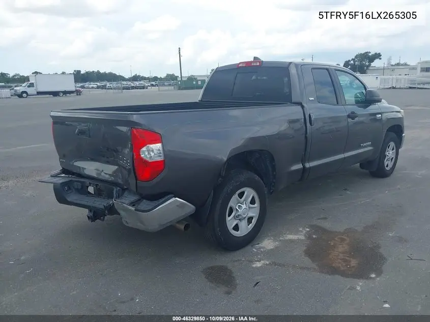 2020 TOYOTA TUNDRA VIN 5TFRY5F16LX265305 — фото 4
