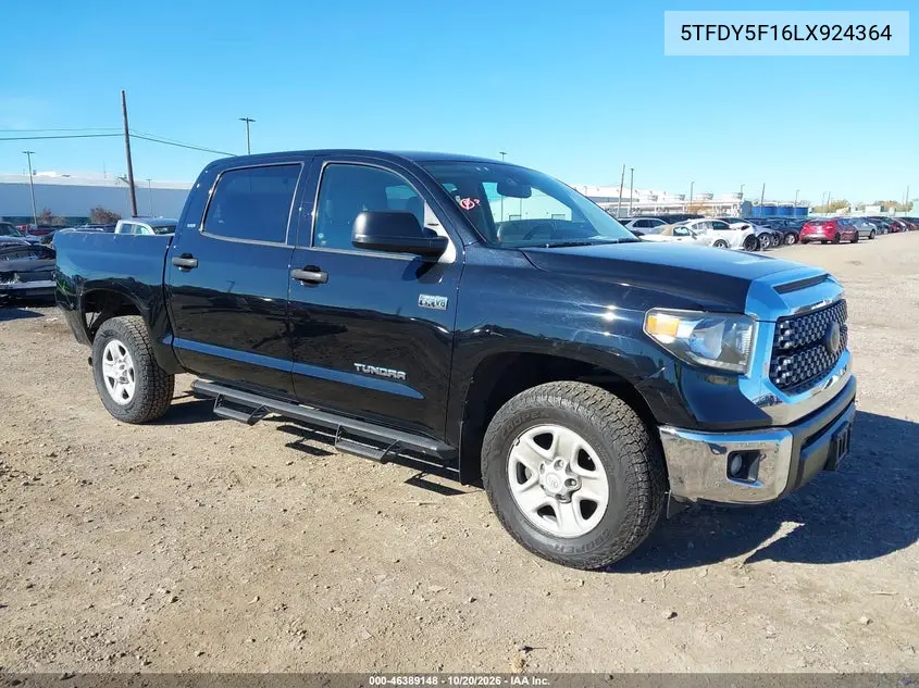 TOYOTA TUNDRA 2020, VIN 5TFDY5F16LX924364