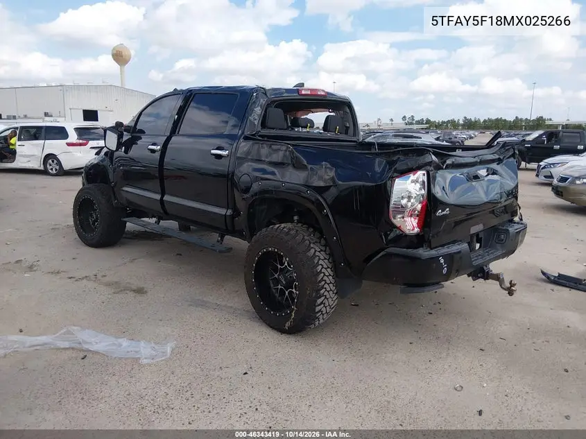 2021 TOYOTA TUNDRA VIN 5TFAY5F18MX025266 — фото 3