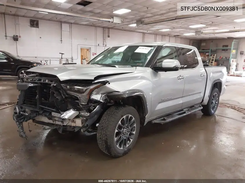 2022 TOYOTA TUNDRA VIN 5TFJC5DB0NX009381 — фото 2