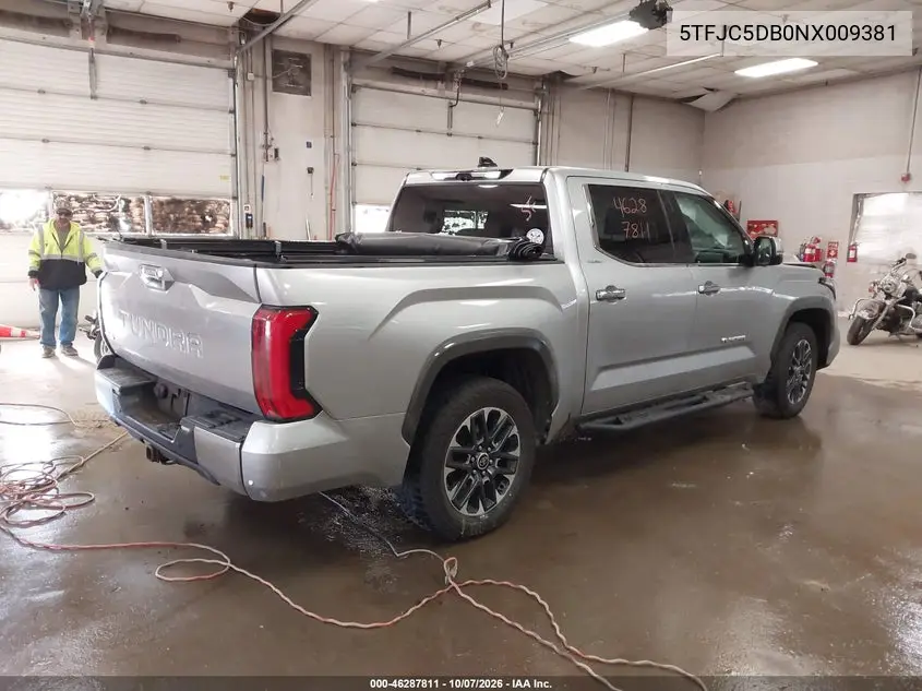 2022 TOYOTA TUNDRA VIN 5TFJC5DB0NX009381 — фото 4