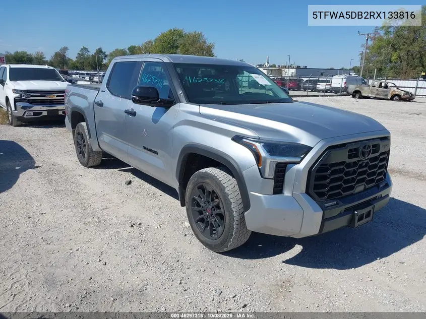 TOYOTA TUNDRA 2024, VIN 5TFWA5DB2RX133816