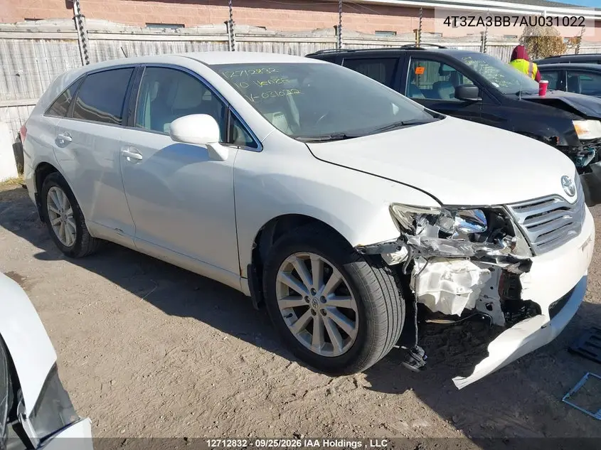 TOYOTA VENZA 2010, VIN 4T3ZA3BB7AU031022