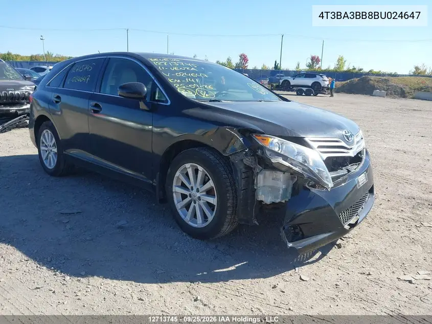 TOYOTA VENZA 2011, VIN 4T3BA3BB8BU024647