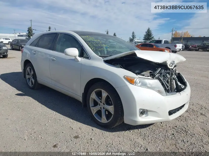 TOYOTA VENZA 2012, VIN 4T3BK3BB9CU067635