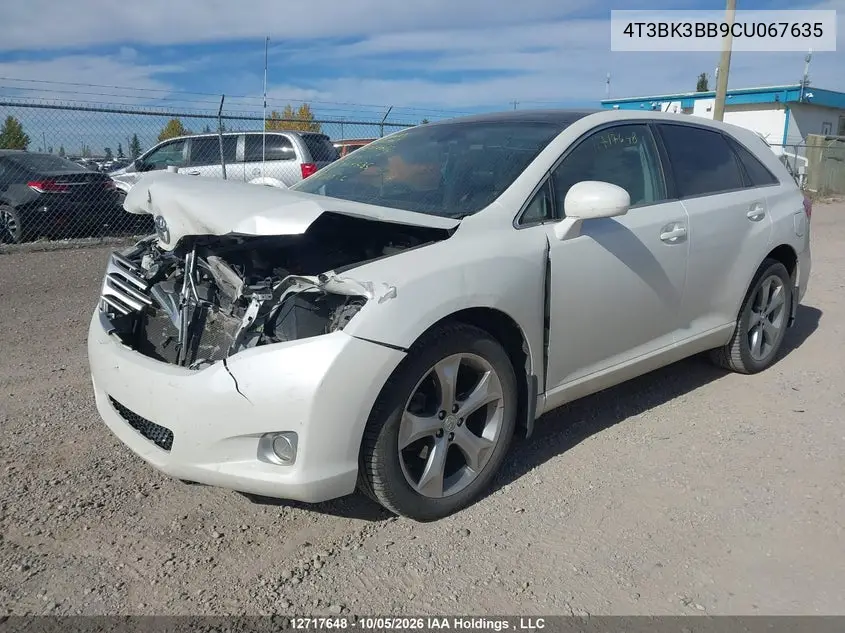 2012 TOYOTA VENZA VIN 4T3BK3BB9CU067635 — фото 2