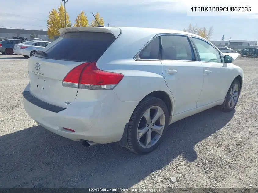 2012 TOYOTA VENZA VIN 4T3BK3BB9CU067635 — фото 4