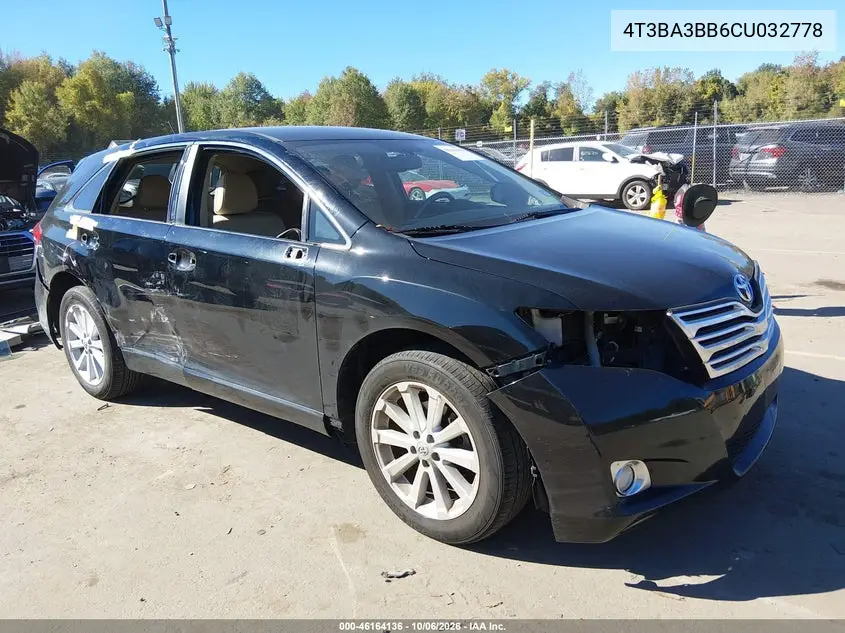 TOYOTA VENZA 2012, VIN 4T3BA3BB6CU032778