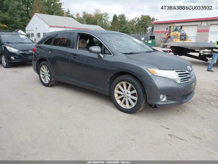 TOYOTA VENZA 2012, VIN 4T3BA3BB6CU033932