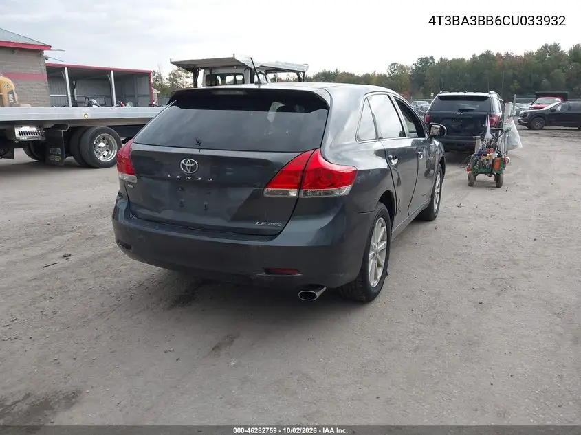 2012 TOYOTA VENZA VIN 4T3BA3BB6CU033932 — фото 4