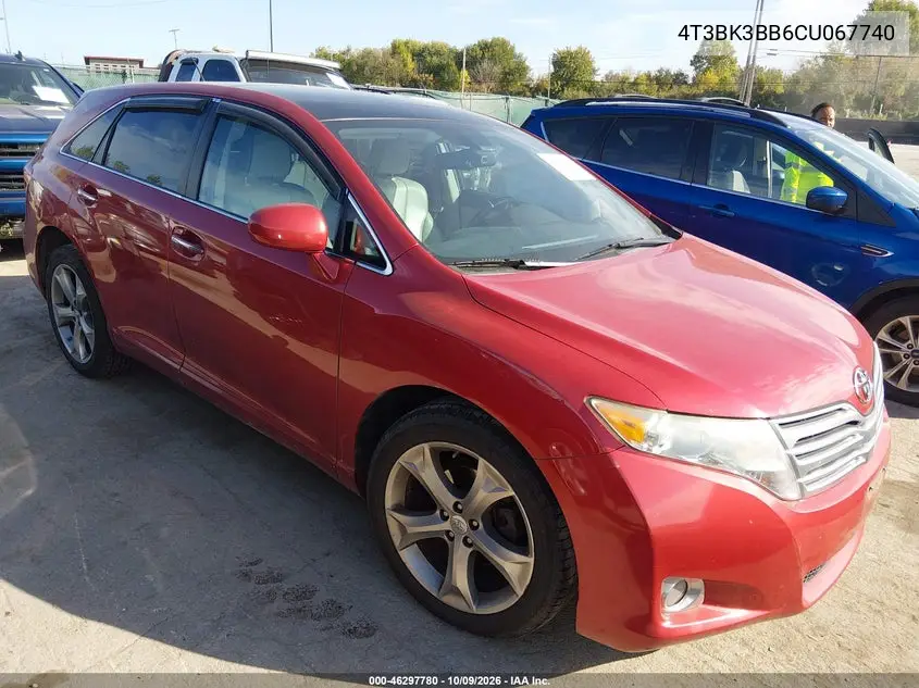 TOYOTA VENZA 2012, VIN 4T3BK3BB6CU067740