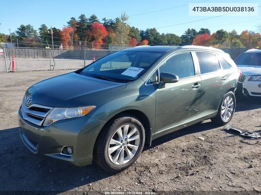 2013 TOYOTA VENZA VIN 4T3BA3BB5DU038136 — фото 2