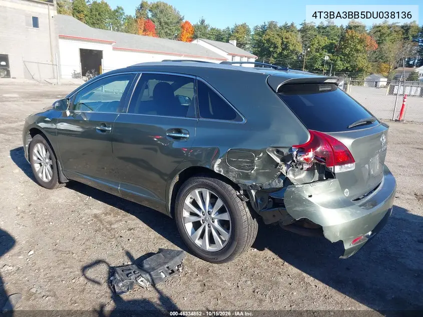 2013 TOYOTA VENZA VIN 4T3BA3BB5DU038136 — фото 3