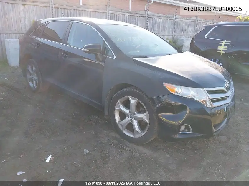 TOYOTA VENZA 2014, VIN 4T3BK3BB7EU100005