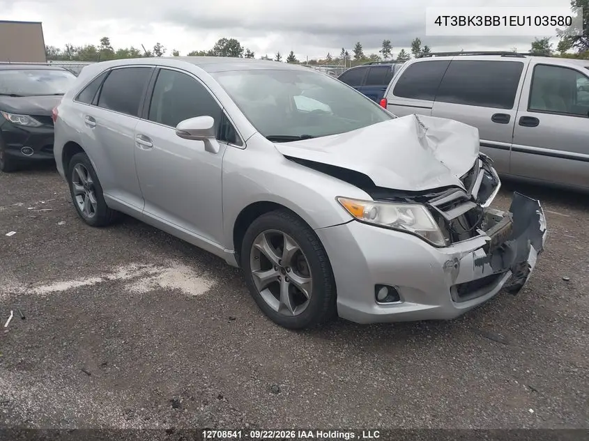 TOYOTA VENZA 2014, VIN 4T3BK3BB1EU103580