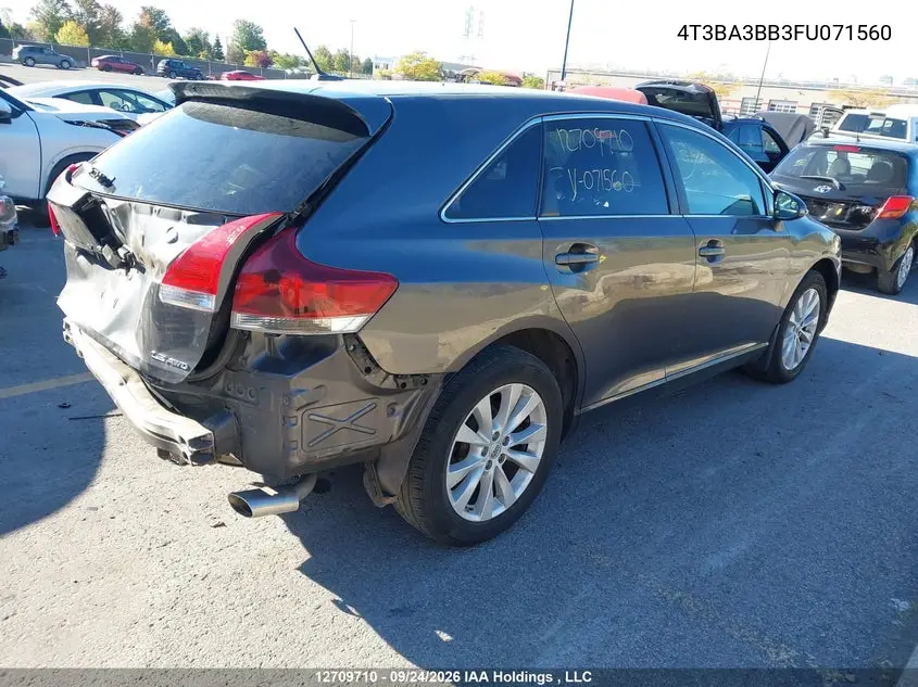 2015 TOYOTA VENZA VIN 4T3BA3BB3FU071560 — фото 4