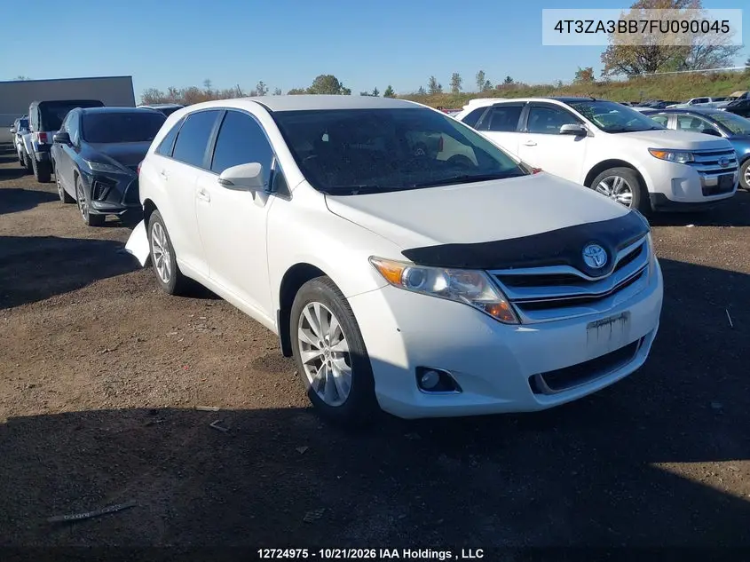 TOYOTA VENZA 2015, VIN 4T3ZA3BB7FU090045