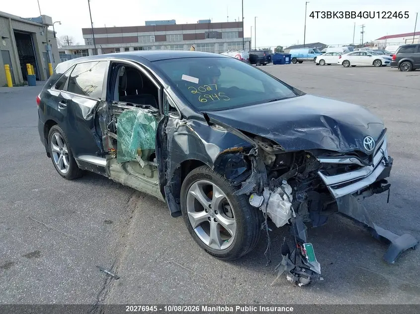 TOYOTA VENZA 2016, VIN 4T3BK3BB4GU122465