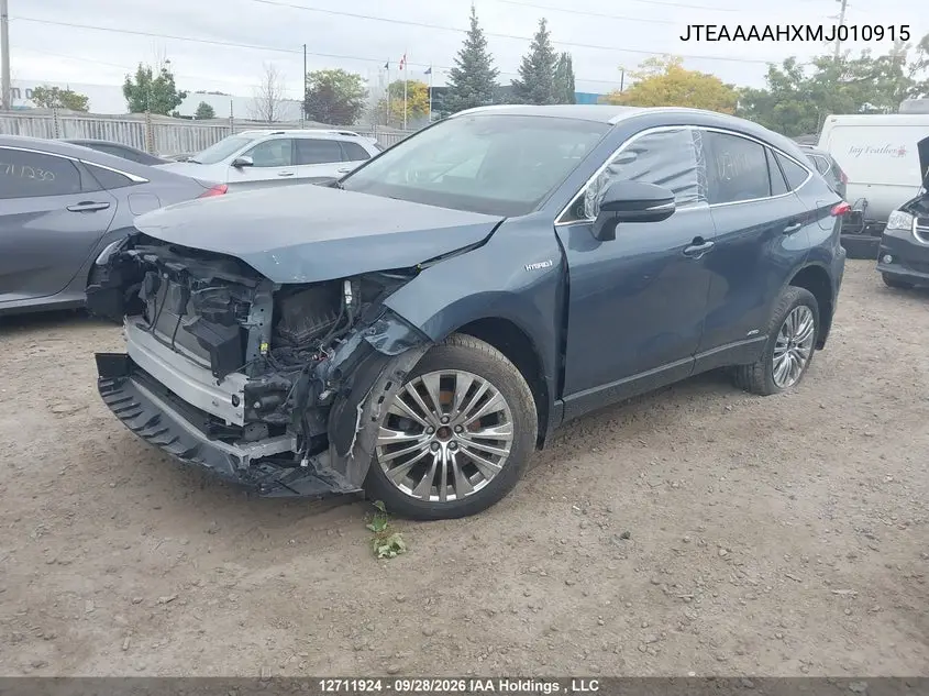 2021 TOYOTA VENZA VIN JTEAAAAHXMJ010915 — фото 2