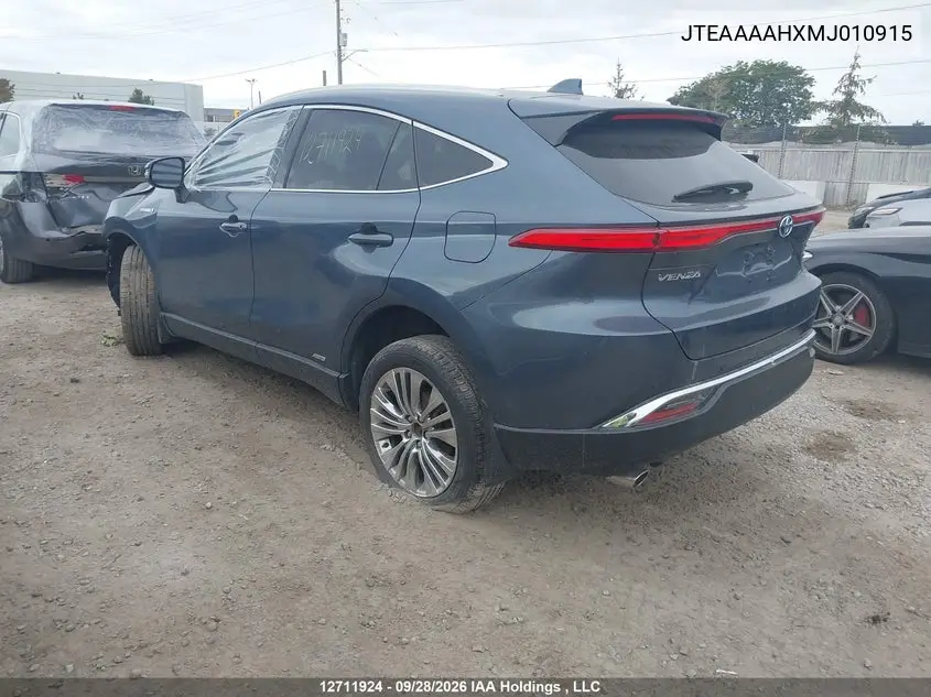 2021 TOYOTA VENZA VIN JTEAAAAHXMJ010915 — фото 3