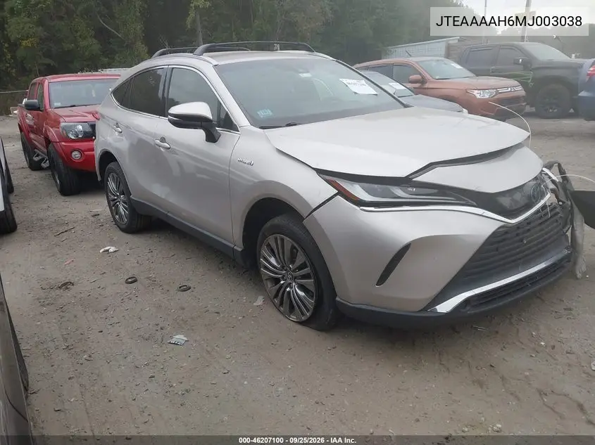 TOYOTA VENZA 2021, VIN JTEAAAAH6MJ003038