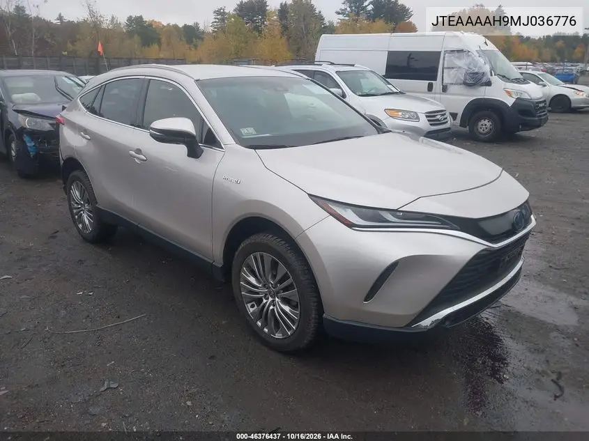 TOYOTA VENZA 2021, VIN JTEAAAAH9MJ036776