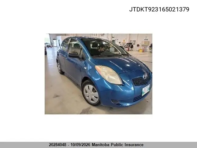 TOYOTA YARIS 2006, VIN JTDKT923165021379