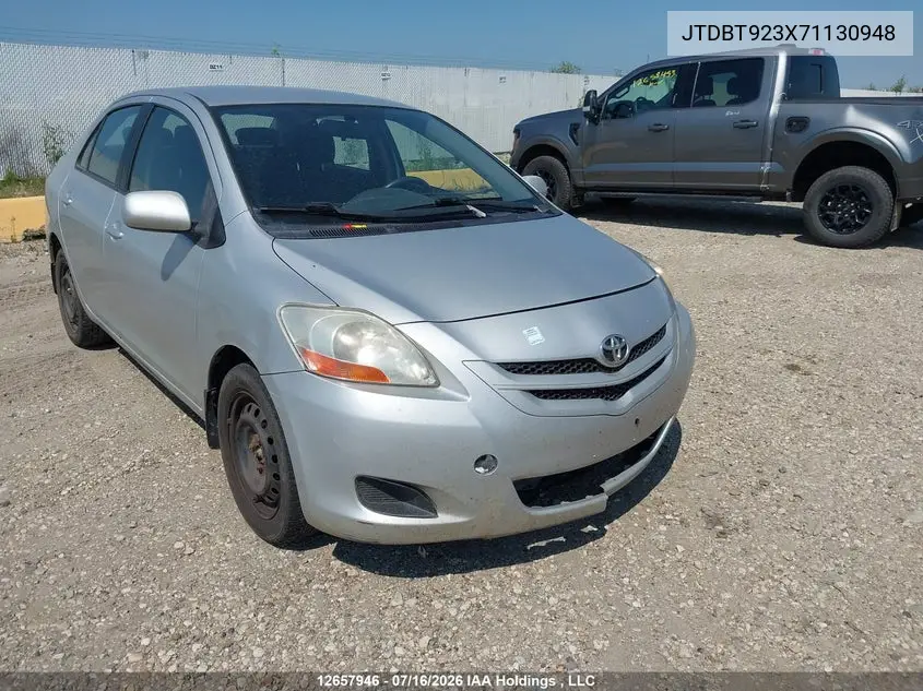 TOYOTA YARIS 2007, VIN JTDBT923X71130948